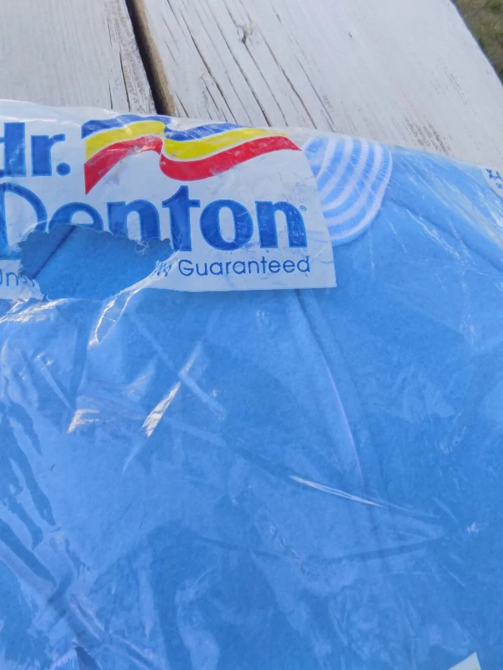 VINTAGE DR DENTON BLANKET SLEEPER PJ NEW OLD STOCK XLG